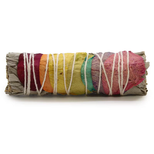 7 Chakras Rose Petals Sage Smudge Stick